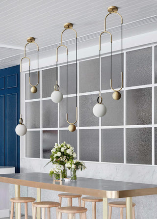 Aurelio Brass Elevate Pendant Mid-Century Pulley Light