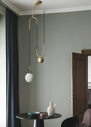 Aurelio Brass Elevate Pendant Mid-Century Pulley Light