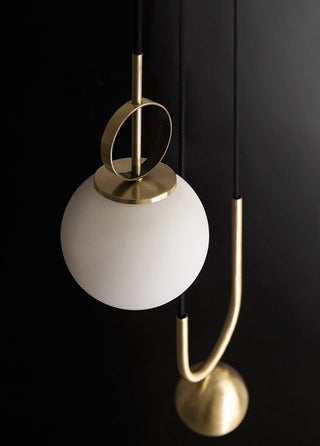 Aurelio Brass Elevate Pendant Mid-Century Pulley Light