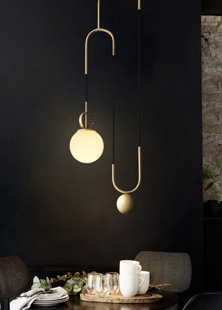 Aurelio Brass Elevate Pendant Mid-Century Pulley Light